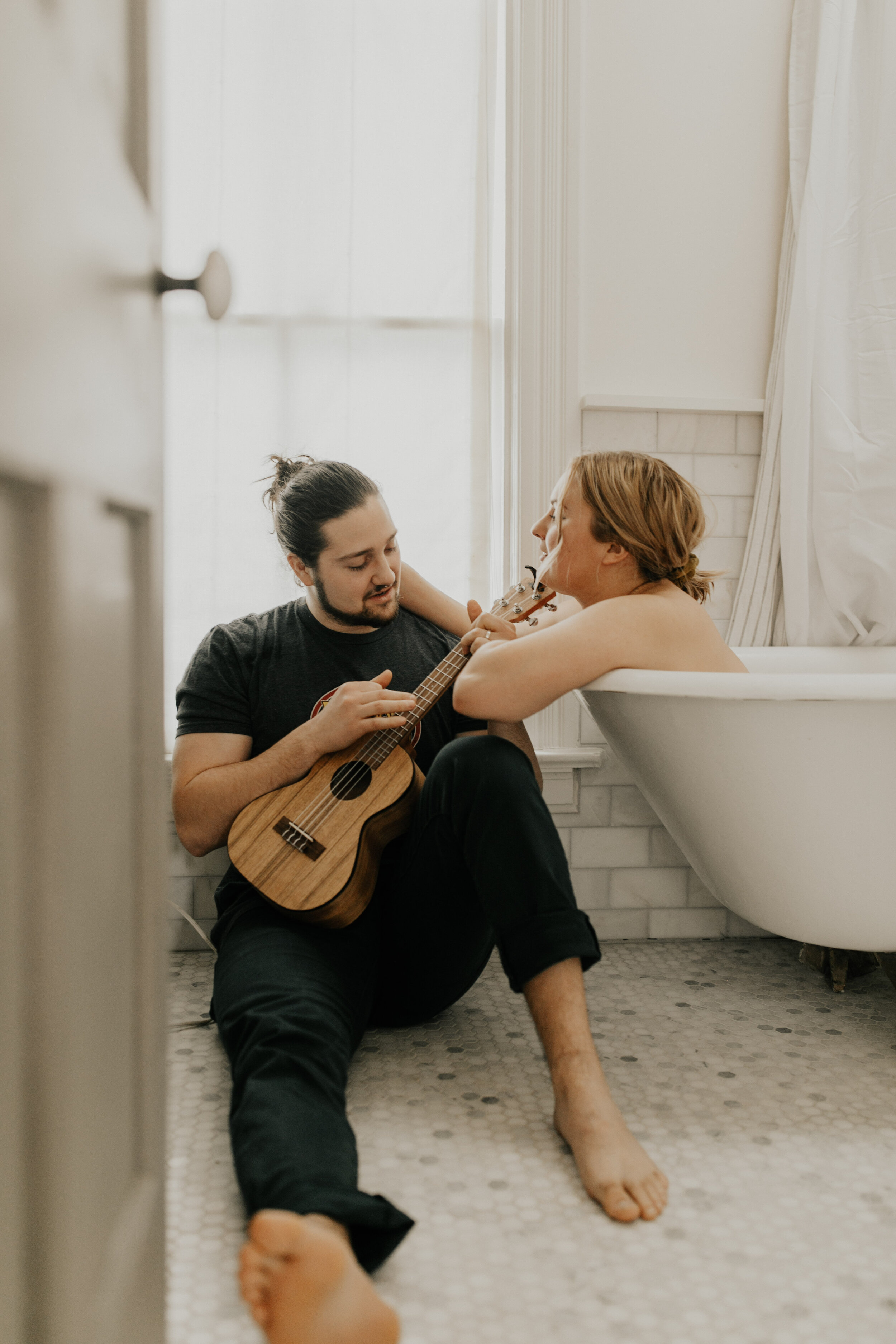 intimate, indoor couples session | hannah + logan